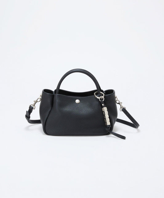 New Color Added: Shrink Leather Shoulder Mini Tote Bag with Charm S