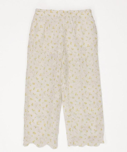 sheer flower easy pants