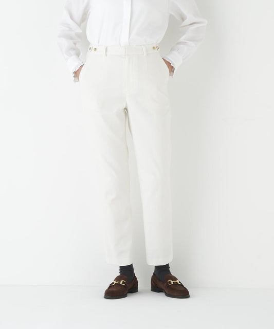 Pique Suede Slim Straight Pants