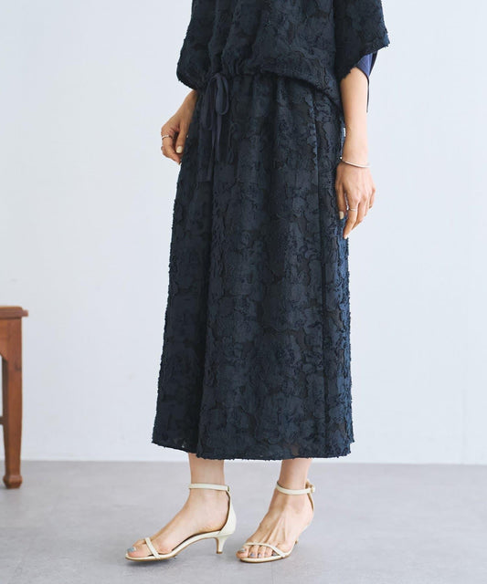Floral Border Jacquard Sarrouel Pants [Set Up]
