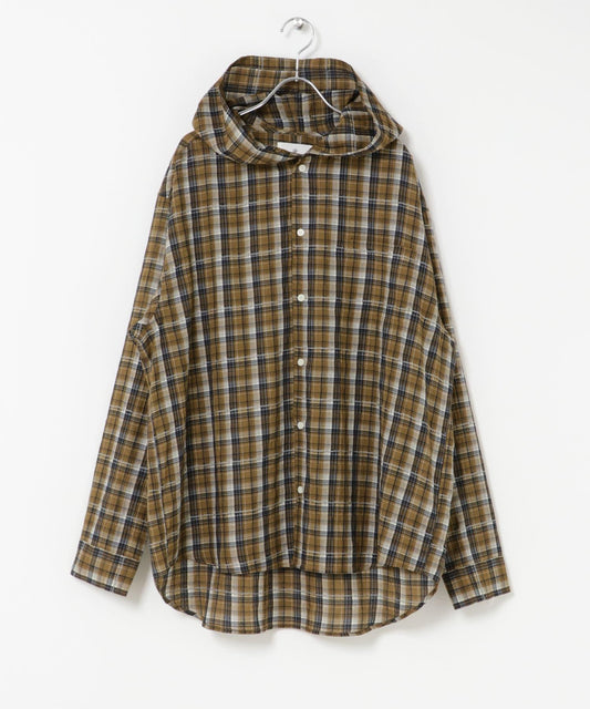 Checked Hooded Shirt