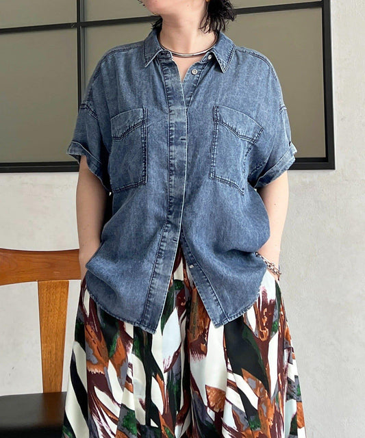 Denim Short Sleeve Shirt