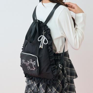 A4 Compatible, Water Repellent, Sparkly Logo Drawstring Bag