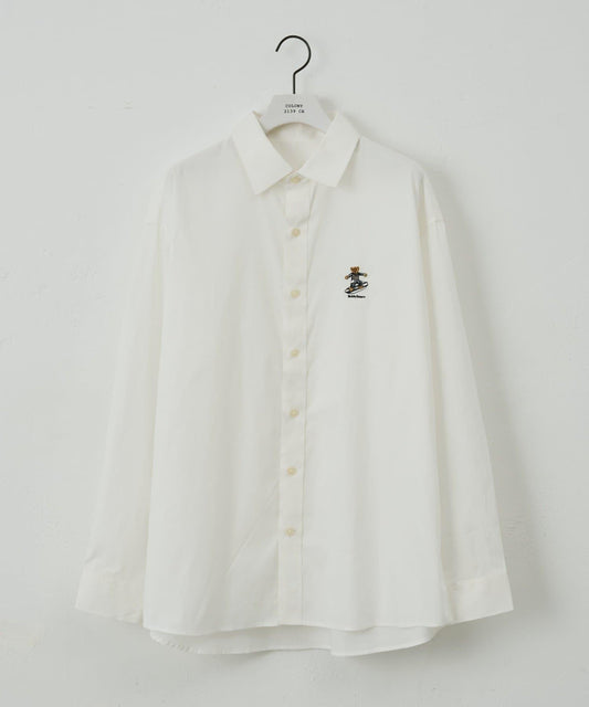 [ConVenir] Surfing Teddy Bear One-Point Embroidered Shirt