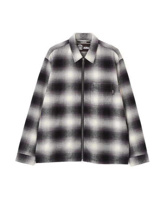 OMBRE CHECK ZIP UP SHIRT