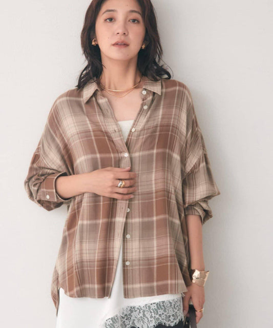Drapey Check Wide Shirt