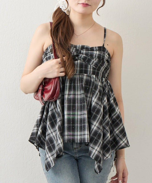 [continuer] Sparkle Check Cami Tunic