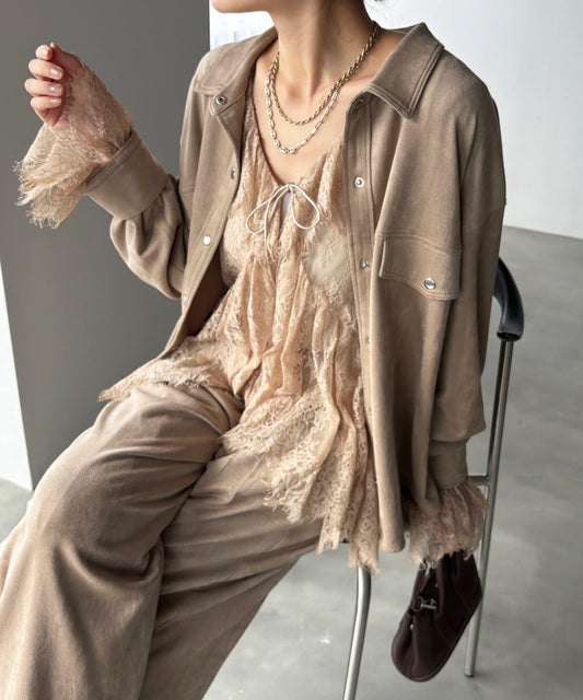 [Setup Possible] Suede Shirt