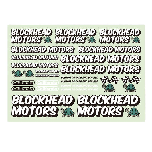 BLOCKHEAD MOTORS Sign Logo Decal Sheet