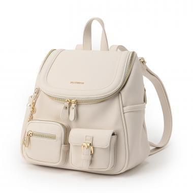 Bucket-shaped backpack with charm