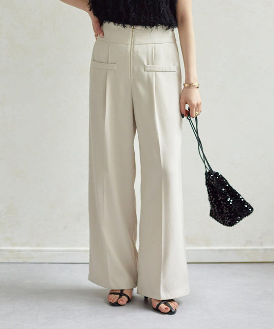 Waist Zip Tuck Pants