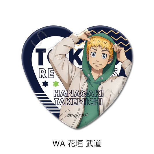 Tokyo Revengers 5th Series Heart-Shaped Can Badge WA Hanagaki Takemichi