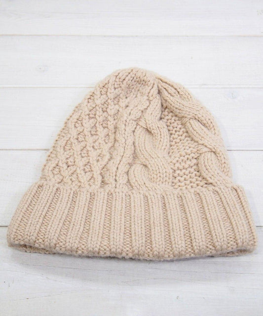 〈New Color Added!〉Cashmere Knit Aran Knit Watch Cap