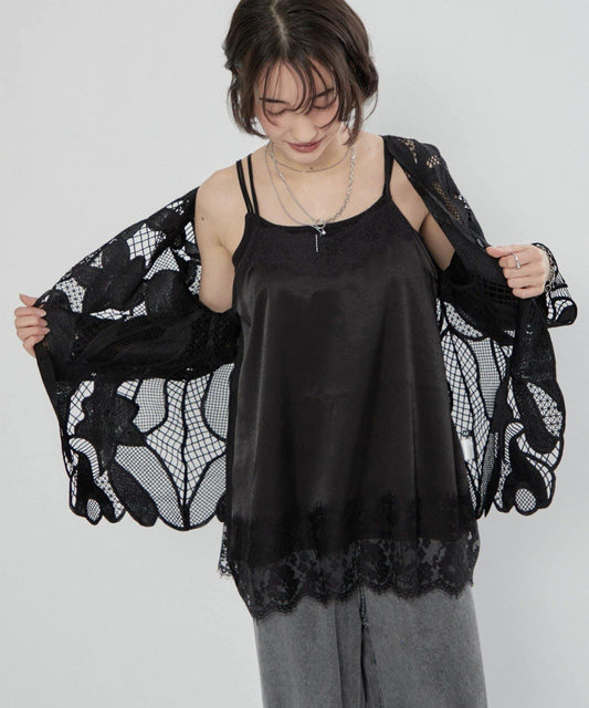 [@kana__18s Select] Satin Lace Camisole Tunic