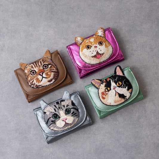 tamao world Cat Tri-Fold Mini Wallet