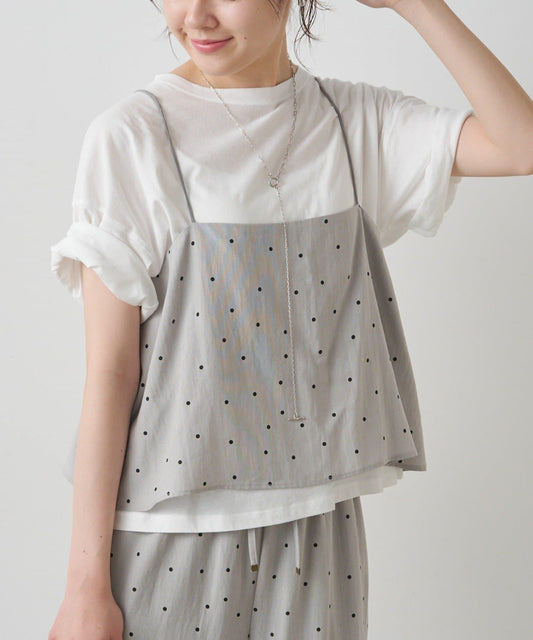 [Setup Compatible] Dot Pattern Bustier + T-shirt Set