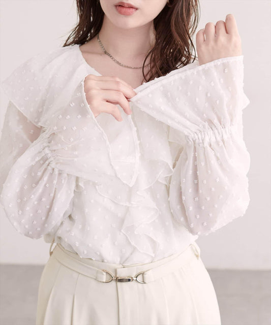 Ruffle Frill Dot Blouse