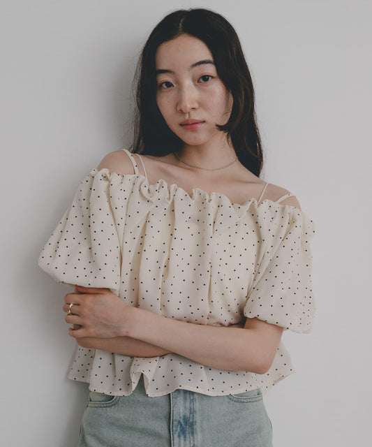 WEB Exclusive: Tuck Off-Shoulder Blouse