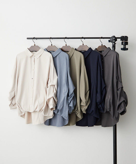 Dandan Sleeve Bamboo Tuck Blouse