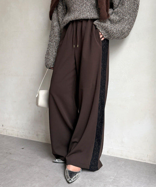 [WEB Limited] Side Lace Georgette Pants