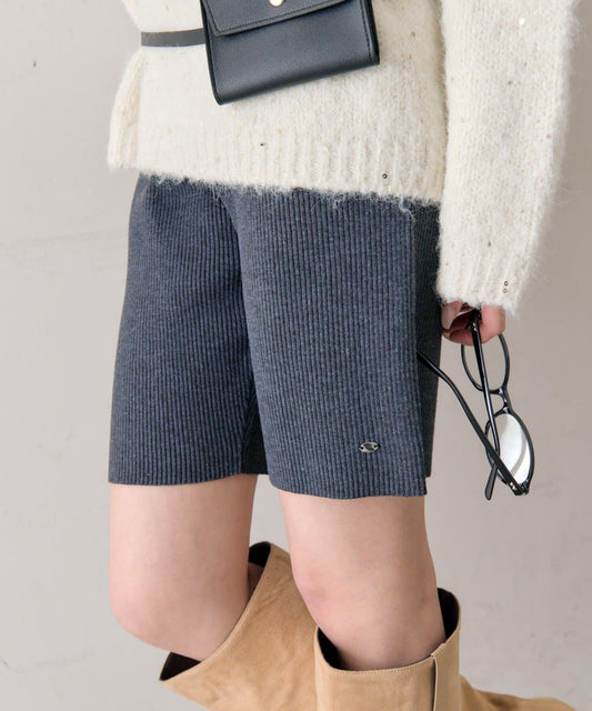 Rib Knit Biker Pants