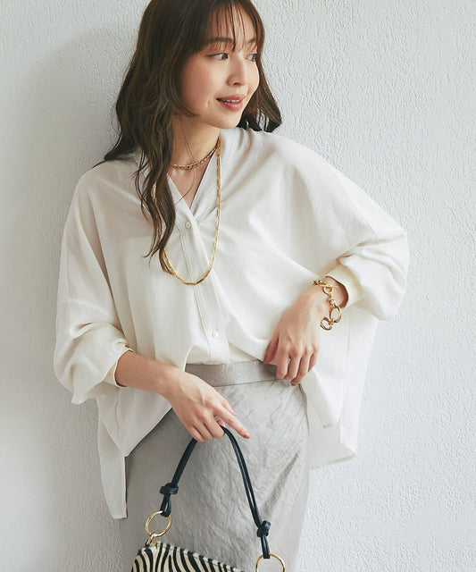 Stretch Georgette Shirt Cardigan