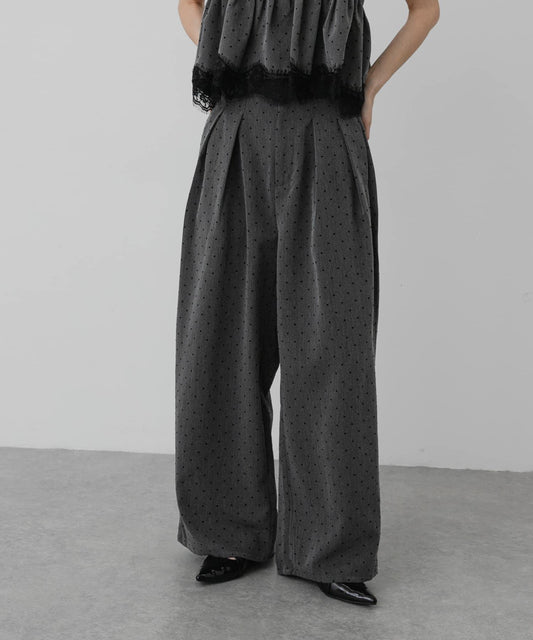 Dot Twill Tuck Wide Pants