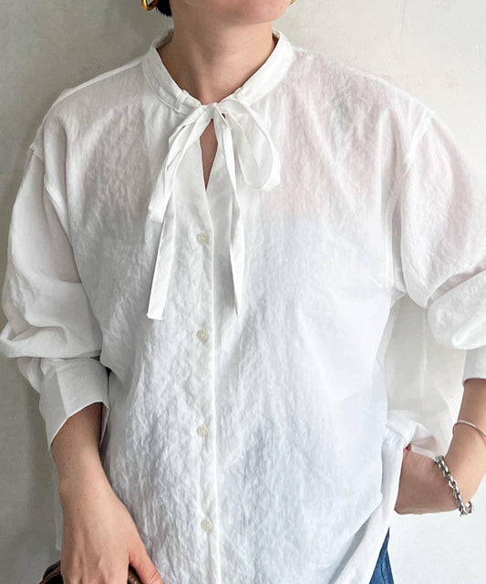 Span Lawn Bow Tie Blouse