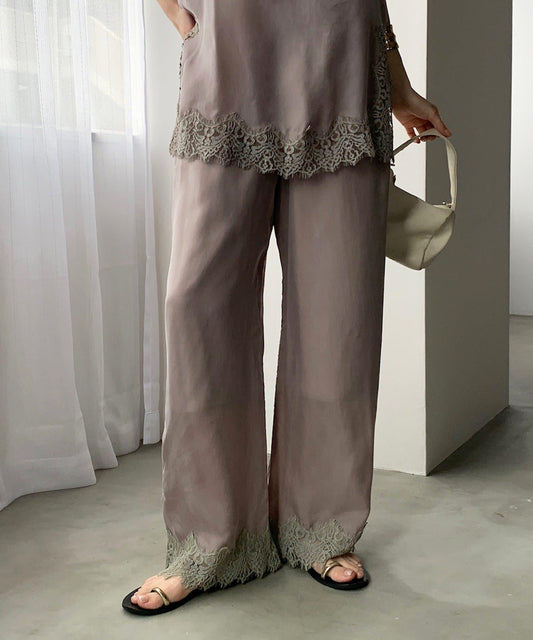 [Setup Possible] Lace Hem Pants