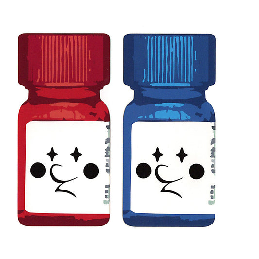 JW Bottle Head Sticker (set of 2) [Red/Blue]