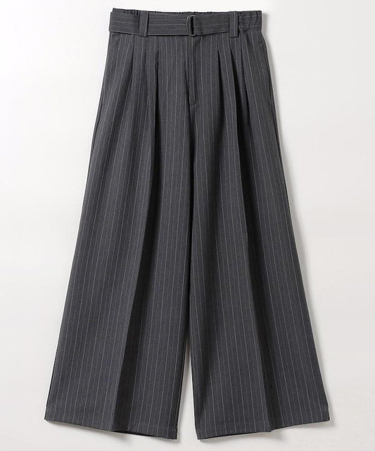 Belted Tuck Wide Pants