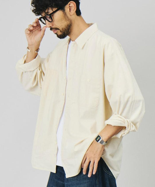 Exclusive Relaxed Fit Chambray Work Long Sleeve Shirt