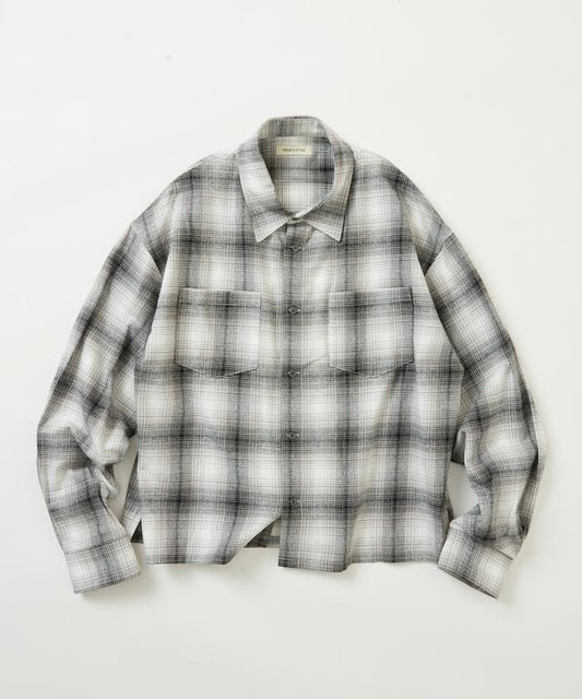 Ombre Cropped Check Shirt Long Sleeve [Limited Distribution]