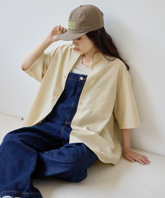 [UNISEX] Woven Waffle Regular Collar Shirt