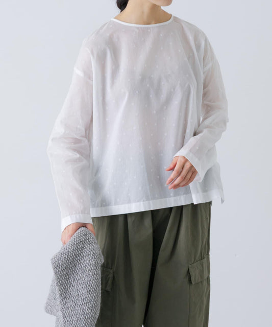 Flocked Dot Pullover