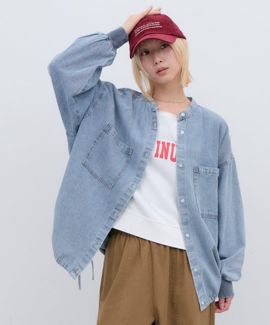 Soft Sleeve Rib Denim Shirt