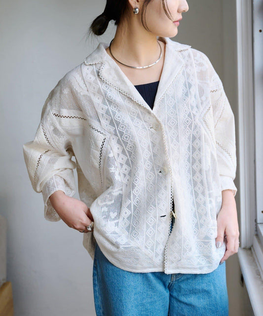 【india】Lace Remake Style Shirt Jacket