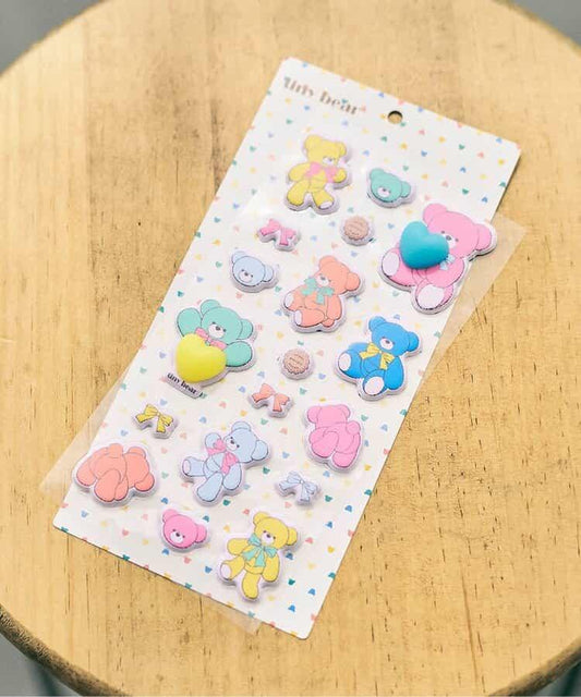 [tiny bear] Puffy Heart Sticker