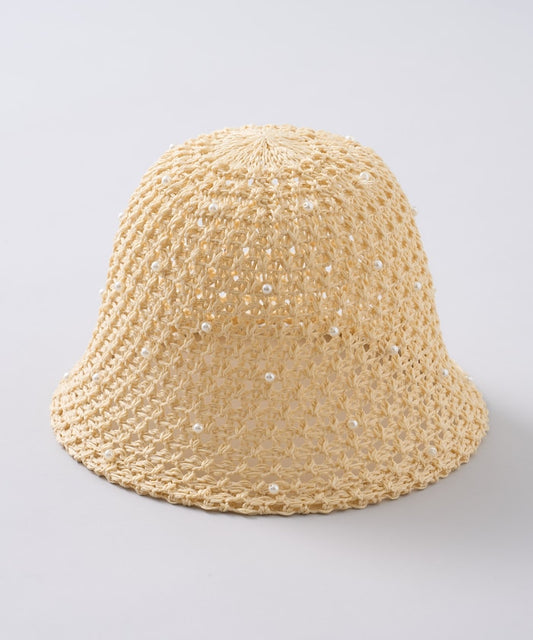 Dot Bead Summer Hat / Hat with Pearls