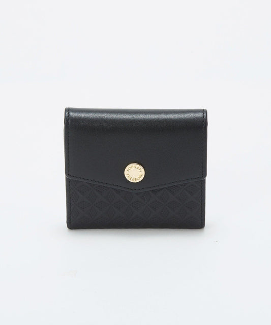 Smooth Leather Geometric Pattern Bi-fold Wallet