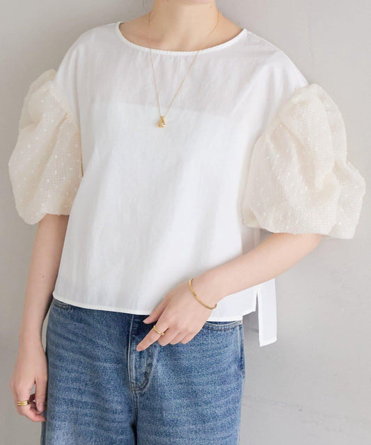 Sheer Puff Sleeve Blouse