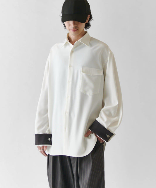[Neucon] Bi-Color Wide Cuff Overshirt / 2-WAY