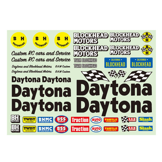 Daytona x BLOCKHEAD MOTORS Collaboration Decal Sheet