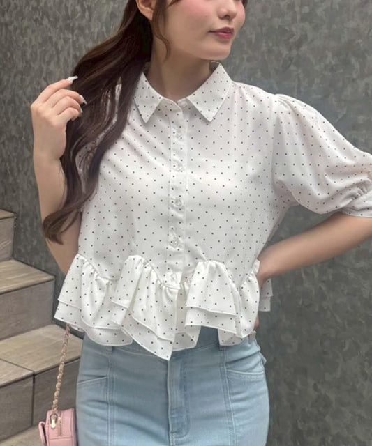 [ANOTHER BRANCH] Peplum Blouse with Ruffled Hem
