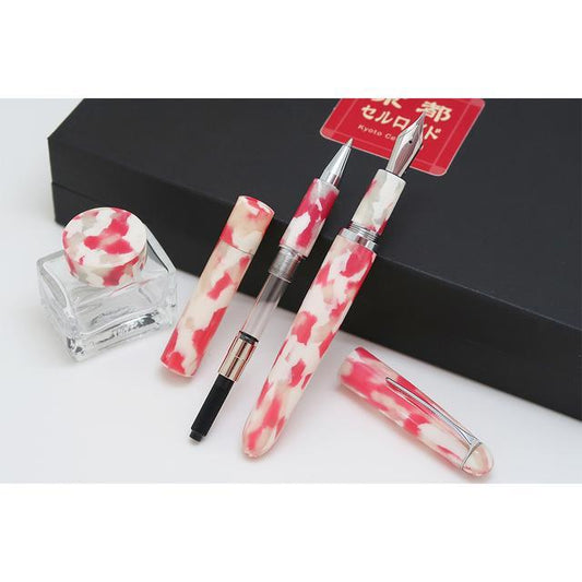 Kyoto Celluloid Fountain Pen Multi Pen "Sakura" Set / Fountain Pen Nib Width: M Nib