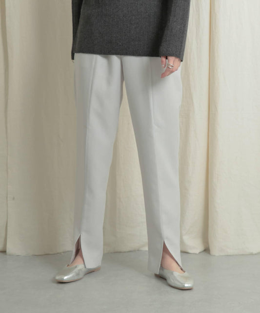 Linen-like Slit Pants