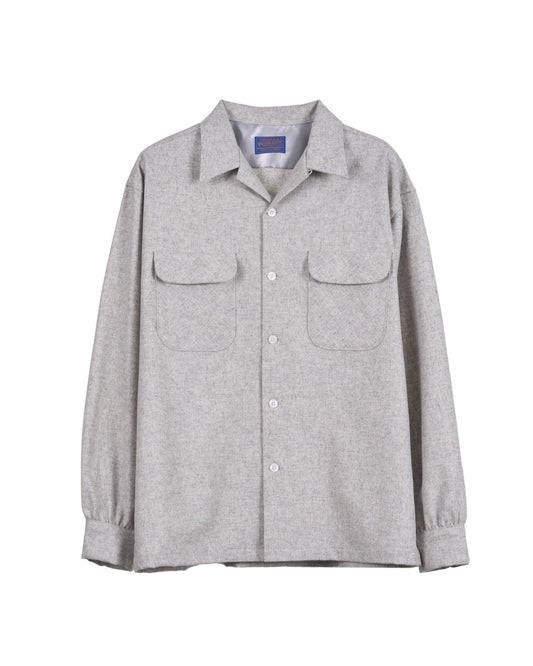 Bishu-Produced Wool Open Collar Shirt