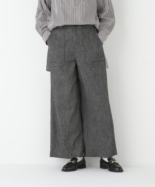 Silk Nep Tweed Baker Semi Wide Pants