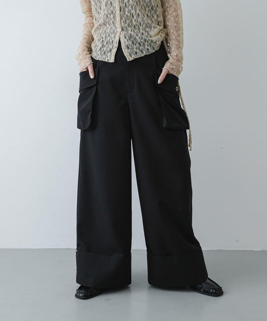 Roll-up Pocket Wide Pants