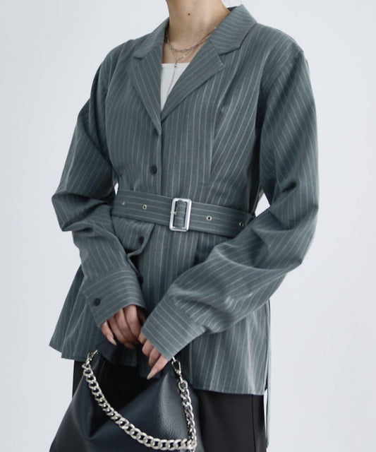 Belted Stripe Shirt